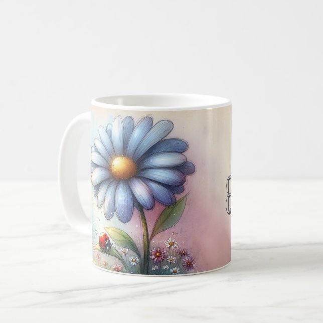 Caneca De Café Floral Inspirador  (Frente Esquerda)
