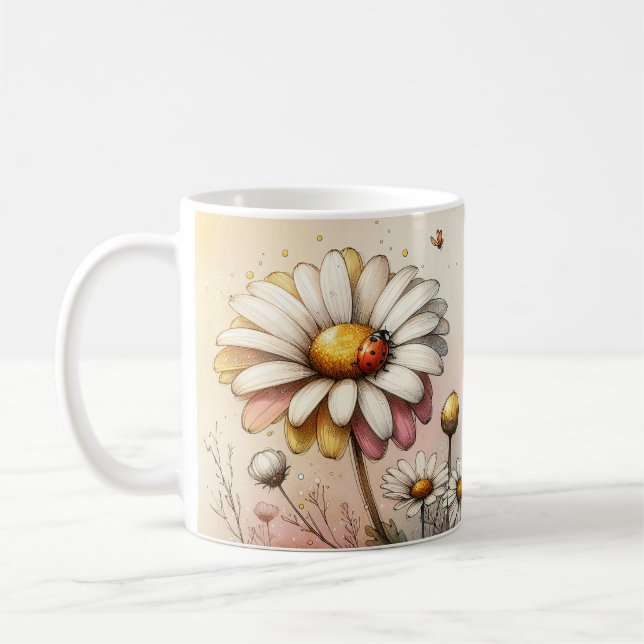 Caneca De Café Floral Inspirador  (Esquerda)