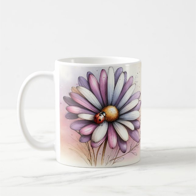 Caneca De Café Floral Inspirador  (Esquerda)