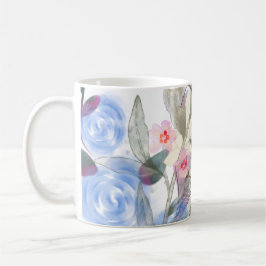 Caneca De Café Floral Leaves Art – Elegant Flowers and Botanical