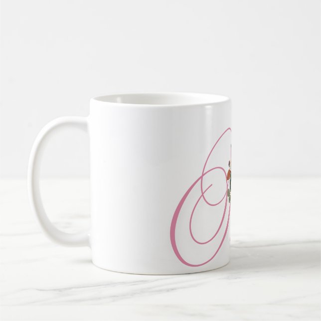 Caneca De Café Floral - Letra A Mug (Esquerda)