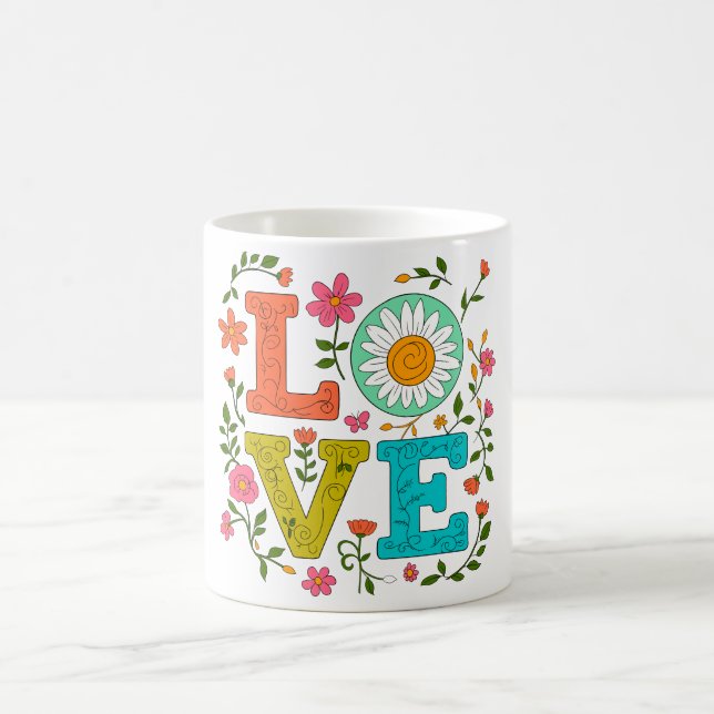 Caneca De Café Floral Love (Centro)