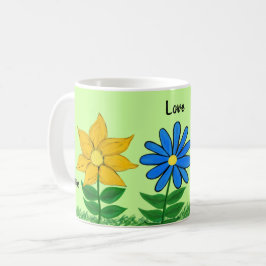 Caneca De Café Floral Love Personated Green Mugs