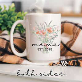 Caneca De Café Floral Mãe Mug, presente personalizado para o dia