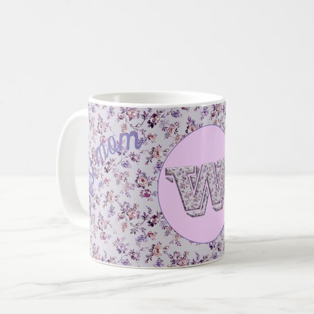 Caneca De Café Floral Melhor Mãe W (Frente Esquerda)
