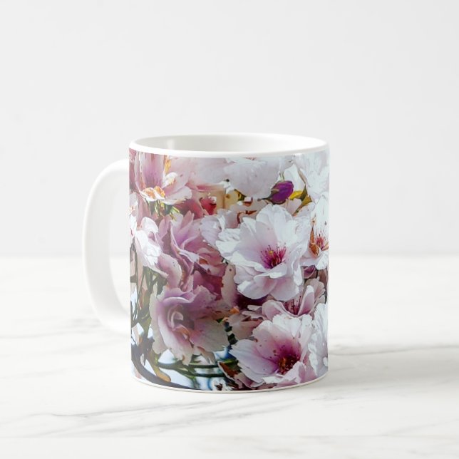 Caneca De Café Floral Mug (Frente Esquerda)
