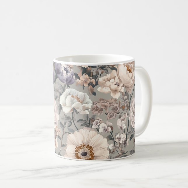 Caneca De Café Floral Mug (Frente Esquerda)