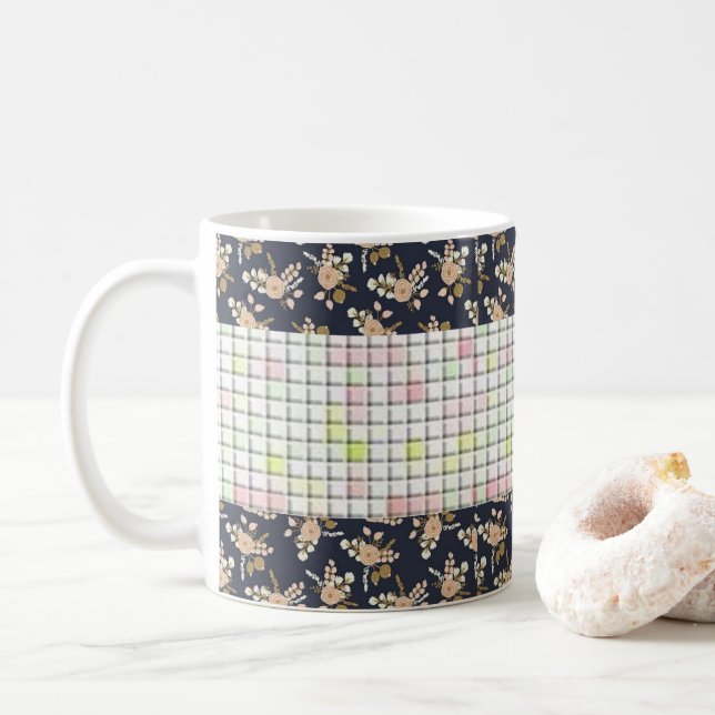 Caneca De Café Floral Mug (Com Donut)
