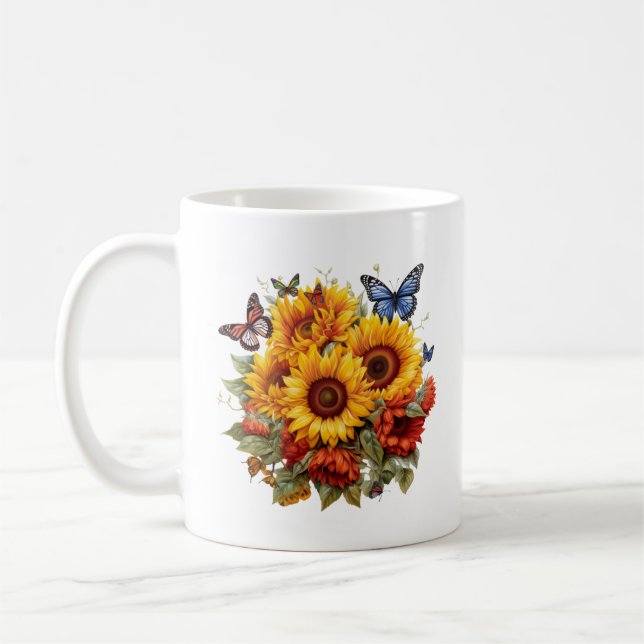 Caneca De Café Floral Mug, Sunflower mug (Esquerda)