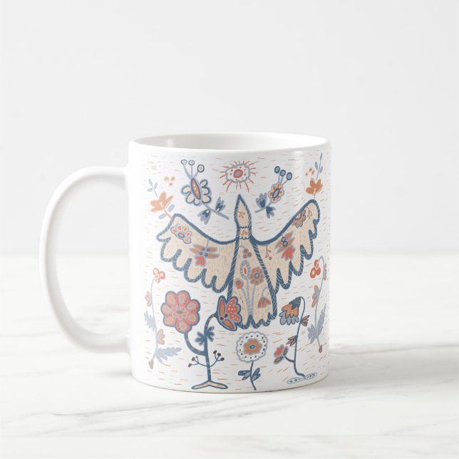 Caneca De Café floral ornamental (Esquerda)