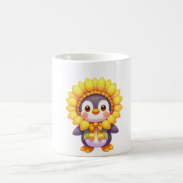 Caneca De Café Floral Penguin Delight