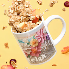 Caneca De Café Floral Personalizado - Abode 3D look Beach