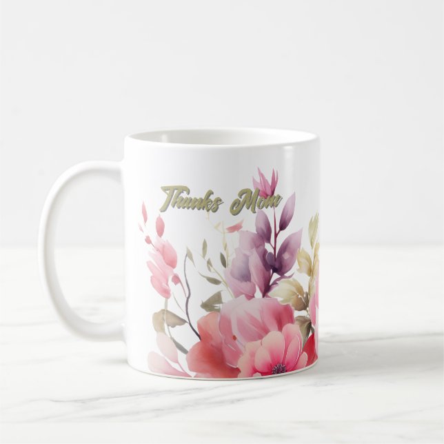Caneca De Café Floral PInk (Esquerda)