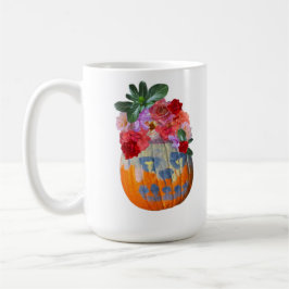 Caneca De Café Floral Pumpkin Graphic Cutout Mug