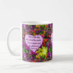 CANECA DE CAFÉ FLORAL PURPSALM 118:24 FOTO DESIGN