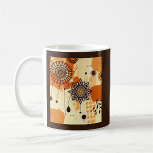 Caneca De Café Floral Quente Mandala Russo Autumn Boho