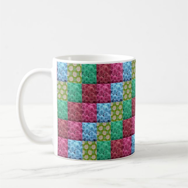 Caneca De Café floral quilt design (Esquerda)