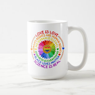 Caneca De Café Floral Rainbow Posição Política e Social