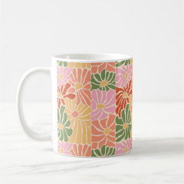 Caneca De Café Floral Retro Groovy 