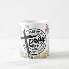Caneca De Café Floral Reze Nisso Supere Isso Através Disso