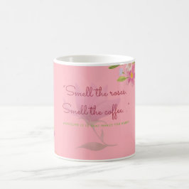 Caneca de Café Floral Rosa Coral |