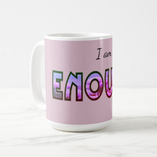 Caneca De Café Floral rosa Sou Suficiente para o Typografo Digita