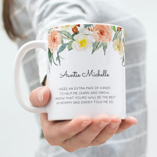 Caneca De Café Floral Rosa, Você Será Minha Proposta De Madrinh