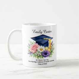Caneca De Café 🎓Floral Scholar Celebration Mug