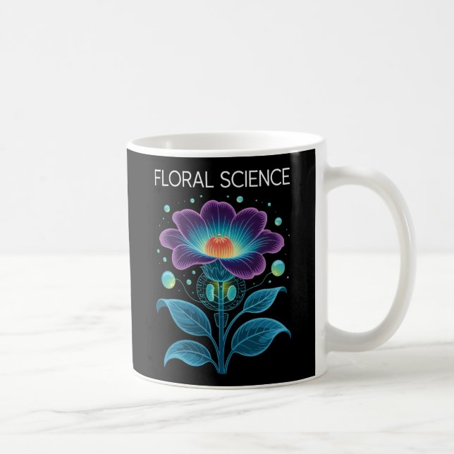 Caneca De Café Floral Science Botany e Chemistry Fusion (Direita)