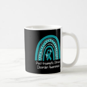 Caneca De Café Floral Teal Ribbon Rainbow Warrior Sensibilização