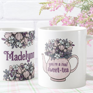 Caneca De Café Floral Teapot Sweet Tea Personalised Party Favor d