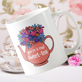 Caneca De Café Floral Teapot Sweet Tea Personalised Party Favor d