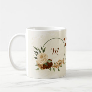 Caneca De Café floral tom terracota 