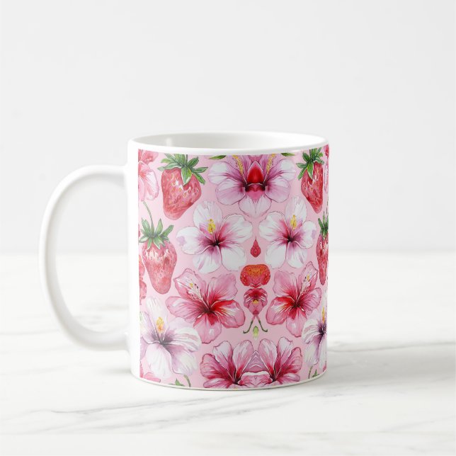Caneca De Café Floral Tropical (Esquerda)