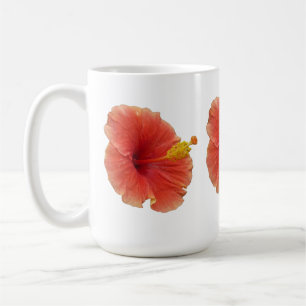 Caneca De Café Floral Tropical de Laranja Hibiscus