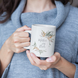Caneca De Café Floral Verde   Mãe da Noiva Mug