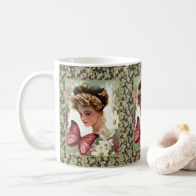 Caneca De Café Floral Victorian Mug (Com Donut)