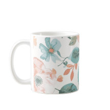 Caneca de Café Floral Vintage | Botânica de Pêsseg