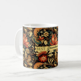 Caneca De Café Floral Vintage Mug Medieval Elegante