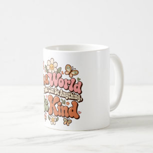 Caneca de Café Floral Vintage Retro Seja Gentil