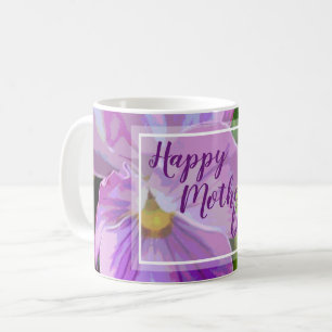 Caneca De Café Floral Violeta Pensée
