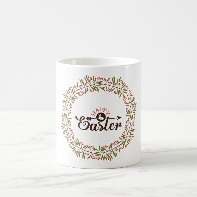 Caneca De Café Floral Wreath Com Bunny (Centro)