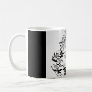 Caneca De Café Florença surreal Welch - preto e branco