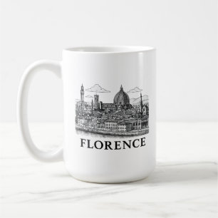 Caneca De Café Florence Cityscape - Arte de Linha da Catedral Duo