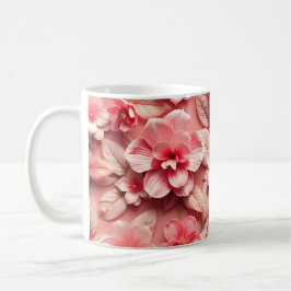 Caneca De Café Flores 3D