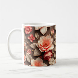 Caneca De Café Flores 3D