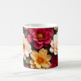 Caneca De Café Flores 3D