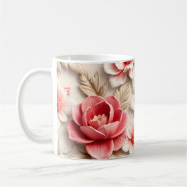 Caneca De Café Flores 3D