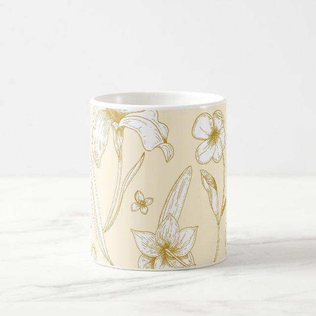 Caneca De Café Flores à Prova de Água: A Arte de Mugs Bloqueantes (Centro)