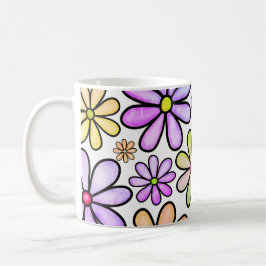 Caneca De Café Flores à prova de água: Mug Elegante, Estilo Bloom